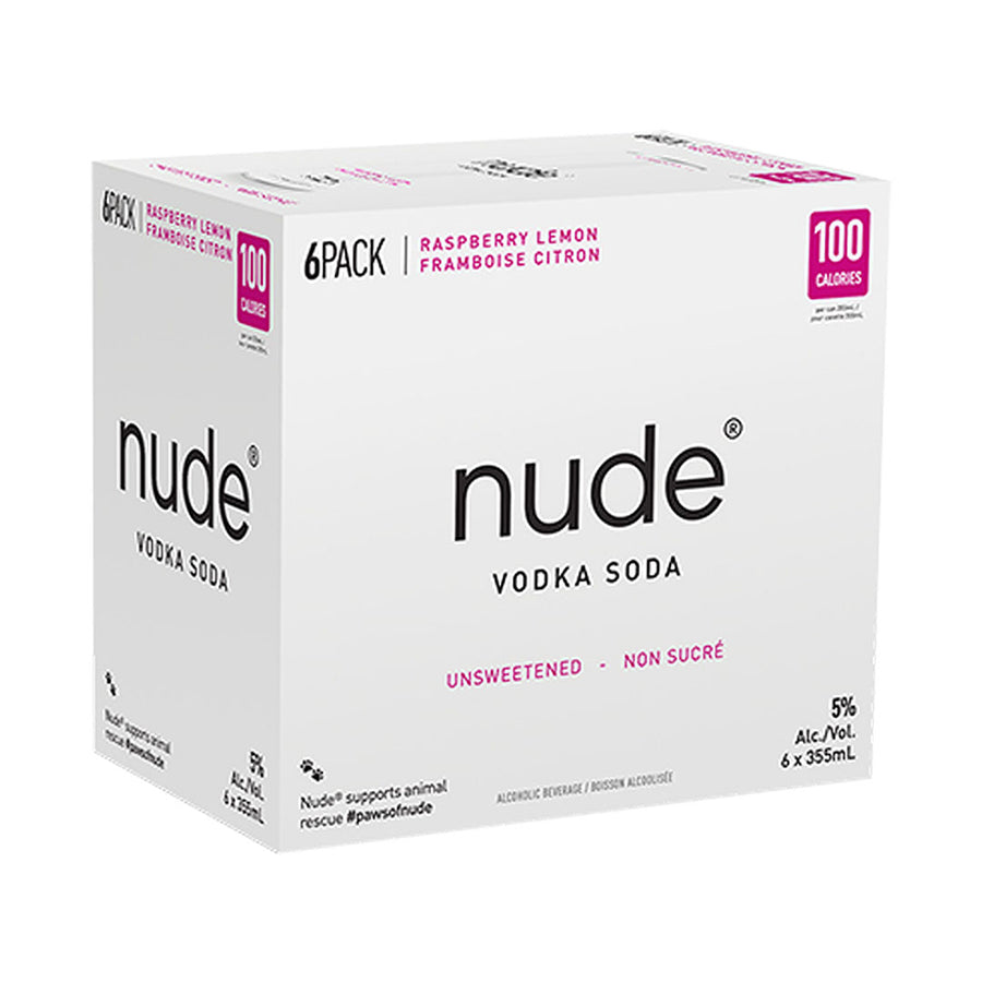 Nude Raspberry Lemon Vodka Soda - 6x355mL | 172591 | Fruit Mix Preparations | Cascadia Liquor