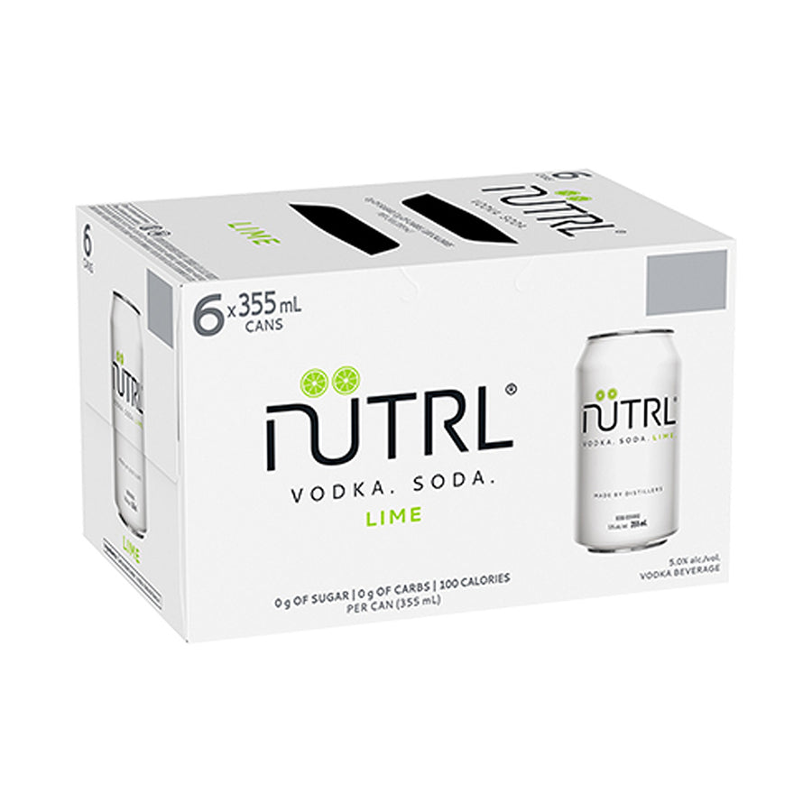Nutrl Lime Vodka Soda - 6x355ml | 180150 | Flavored Alcoholic Beverages | Cascadia Liquor