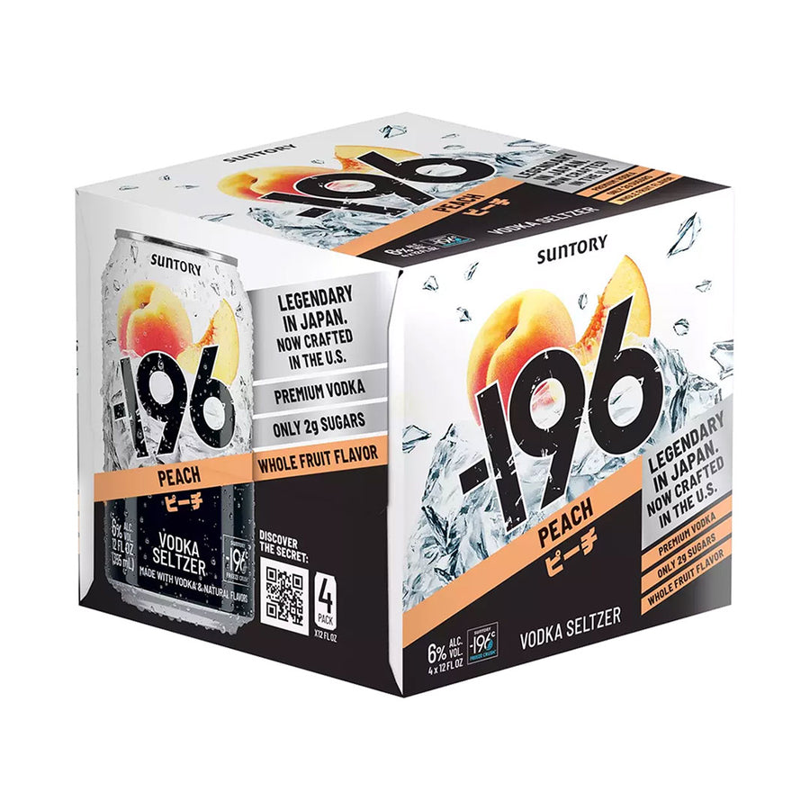 Suntory Minus 196 Peach Vodka Seltzer - 4x355mL