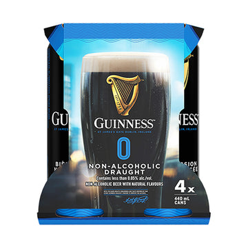 GUINNESS Non-Alcoholic Draught Beer - 4x440mL | 264060 | Low Alcohol & Alcohol-Free Beer | Cascadia Liquor