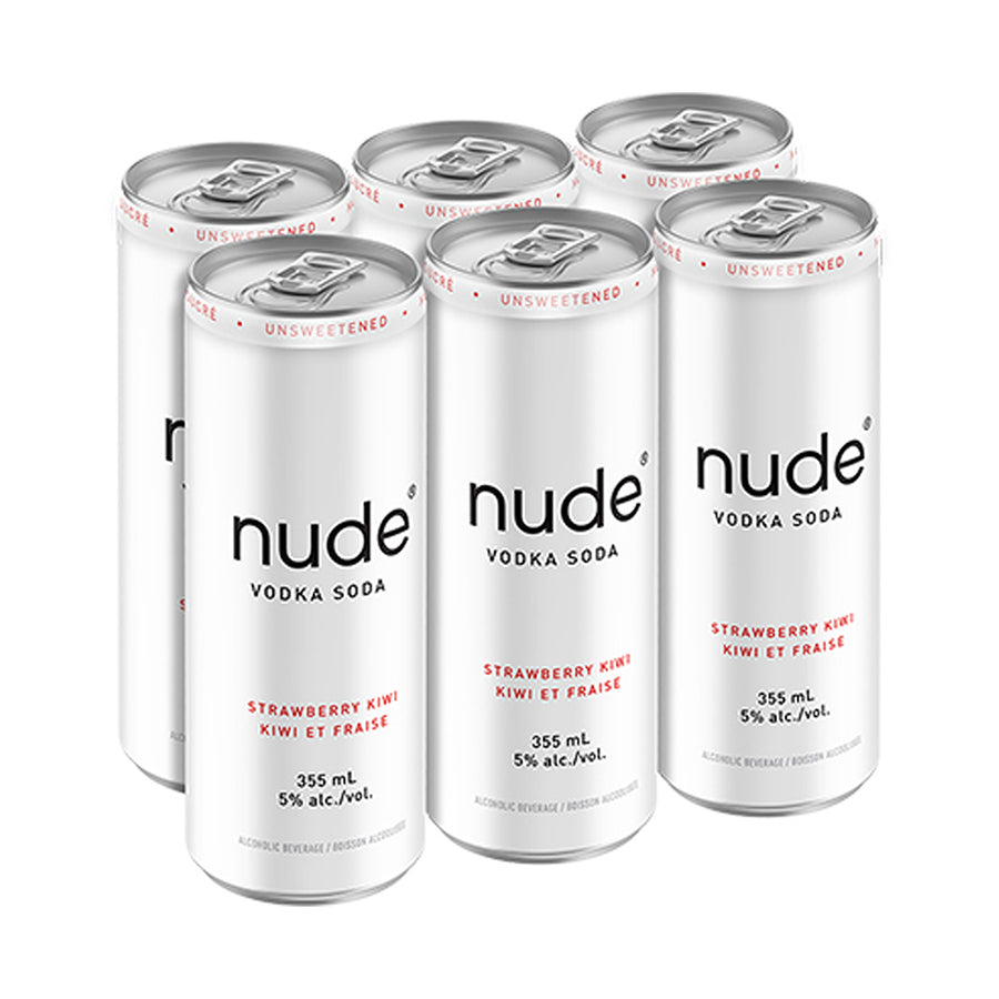 Nude Strawberry Kiwi Vodka Soda - 6x355mL | 30580 | Flavored Alcoholic Beverages | Cascadia Liquor