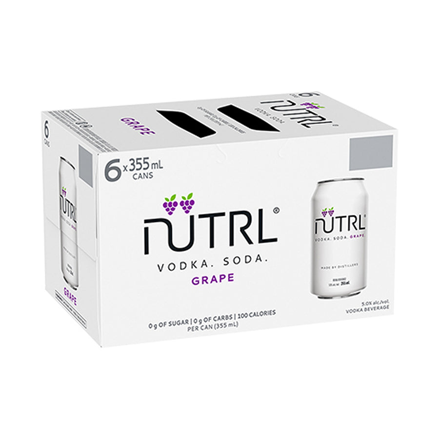 Nutrl Grape Vodka Soda - 6x355mL | 411317 | Flavored Alcoholic Beverages | Cascadia Liquor