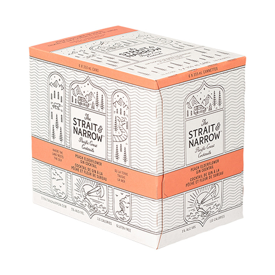 Strait and Narrow Peach Elderflower - 6x355mL | 455769 | Flavored Alcoholic Beverages | Cascadia Liquor