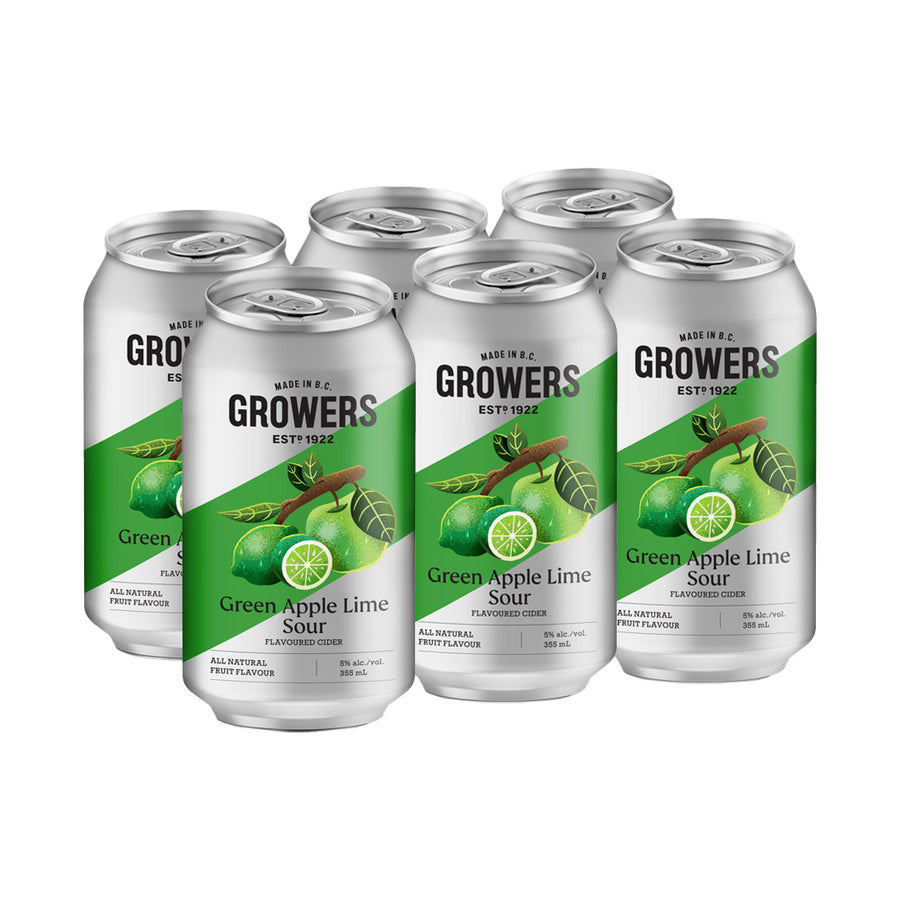 Growers Green Apple Lime - 6x355mL