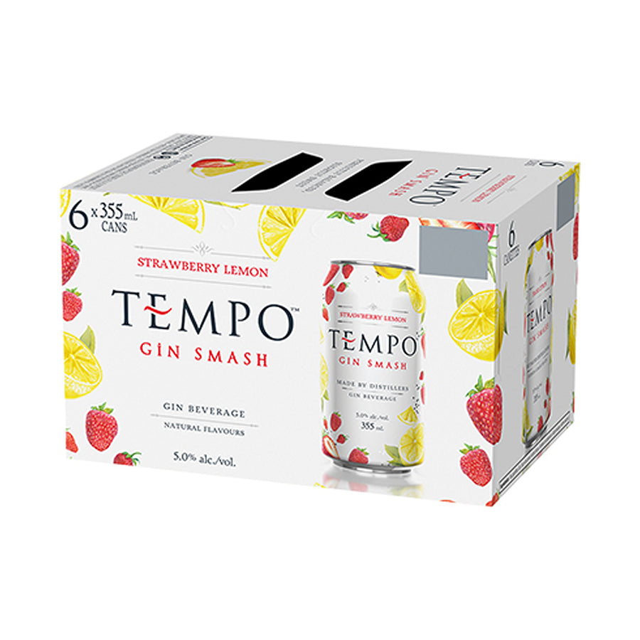 Tempo Strawberry Lemon Gin Smash - 6x355mL | 55299 | Premixed Spirits & Cocktail Mixes | Cascadia Liquor