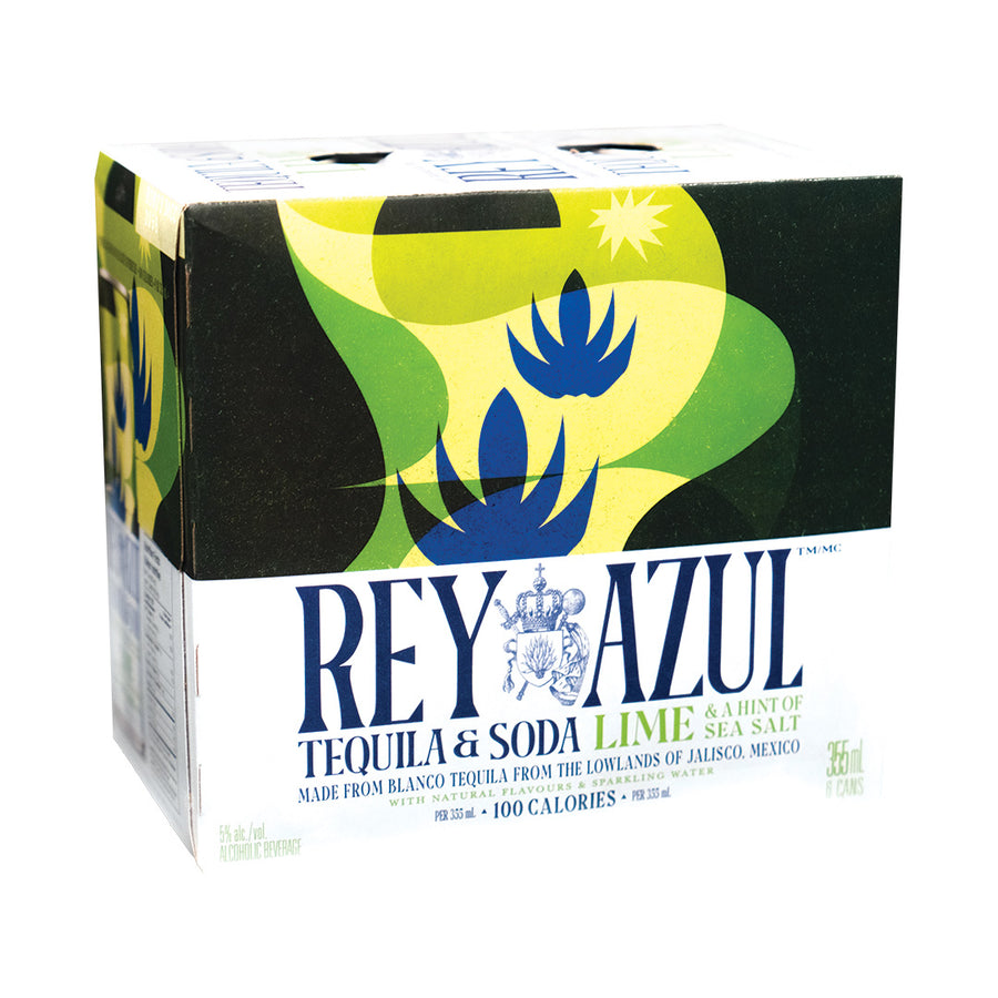 Rey Azul Tequila & Soda Lime - 6x355mL